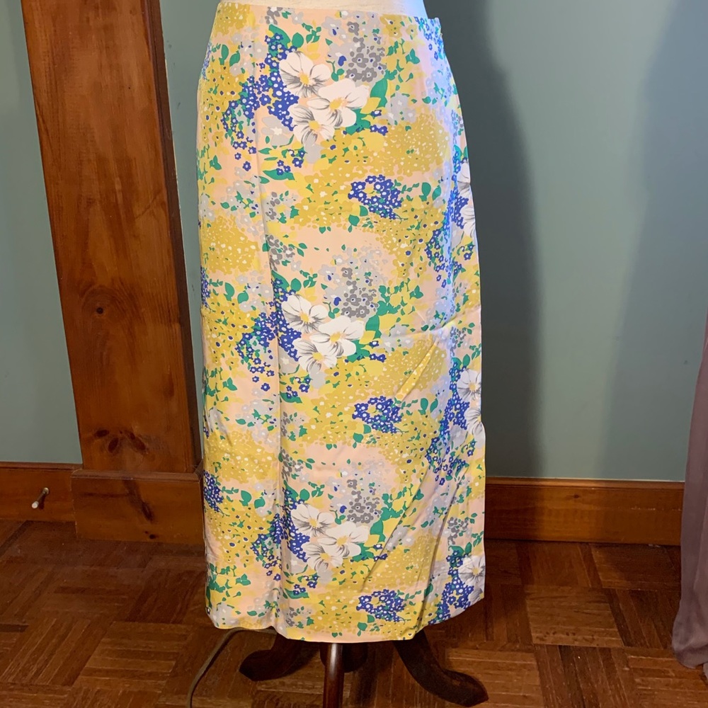 J. Crew Stretch Silk Midi Skirt